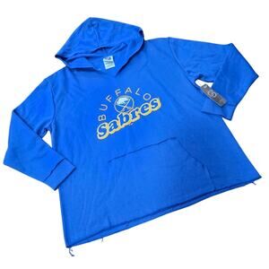 NHL Blue Buffalo Sabres Raw Seams Hoodie NWT Size Medium